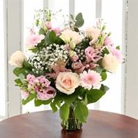 Roses, Gypsophilia & Astilbe Hand Tied Floral Bouquet